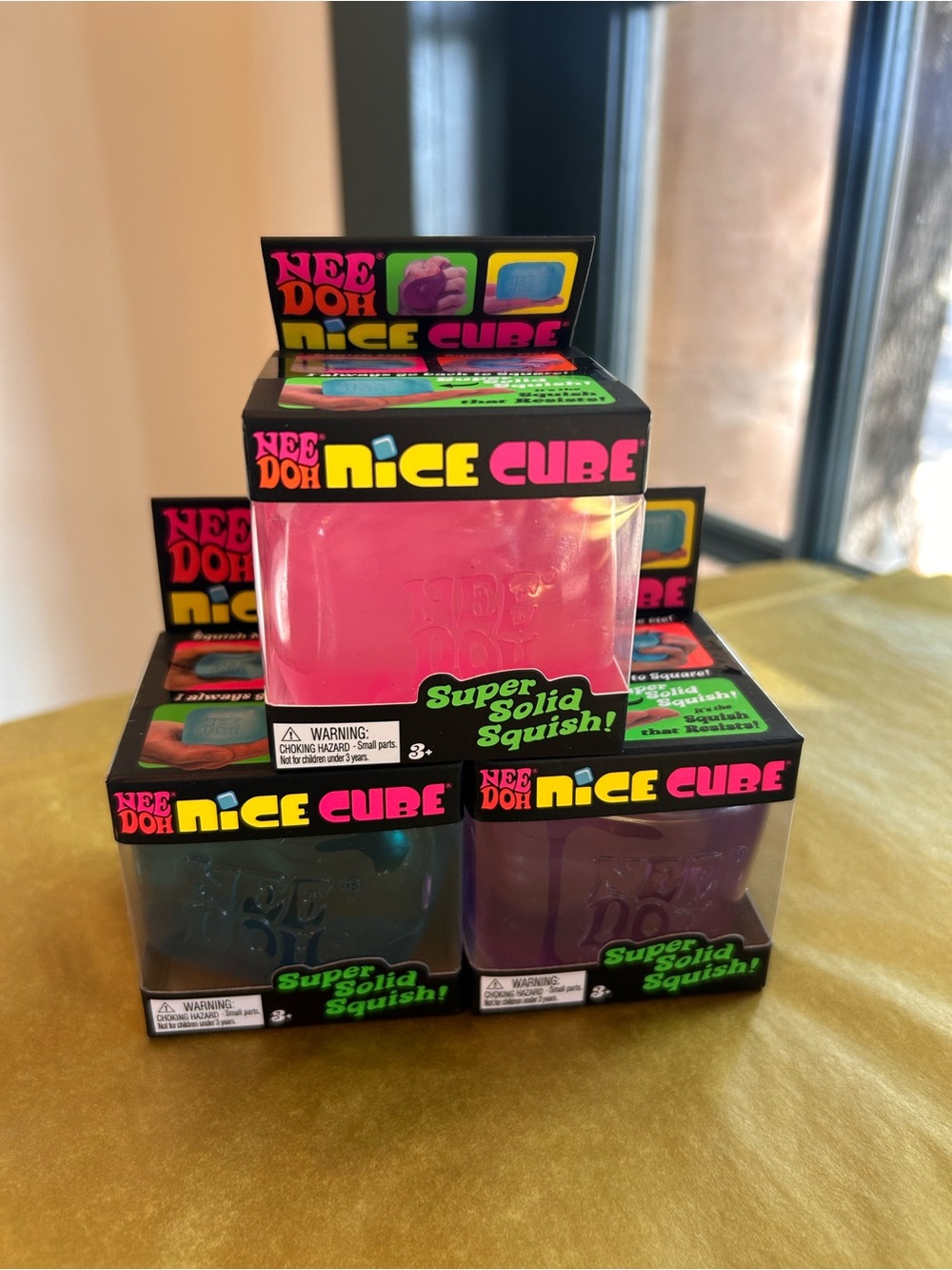 Nice Cube Super Solid Squish - Pink, Blue and Purple Bundle